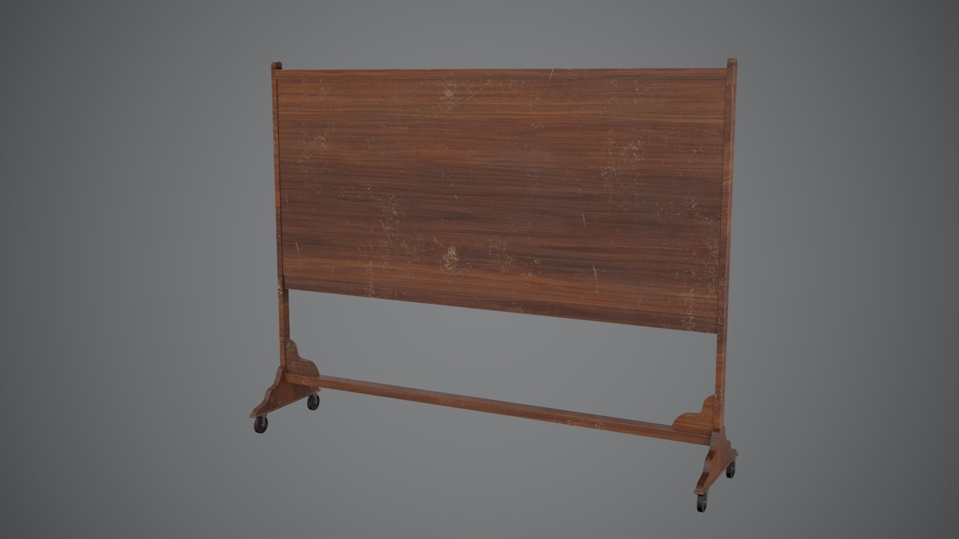 CHALKBOARD Game Ready Low Poly blackboard on wheels Low-poly 3D model_9