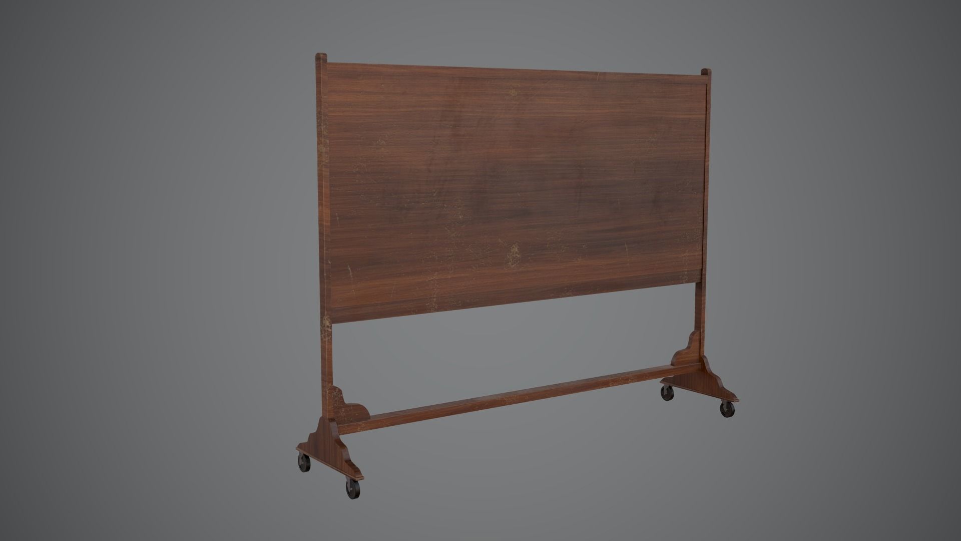 CHALKBOARD Game Ready Low Poly blackboard on wheels Low-poly 3D model_8