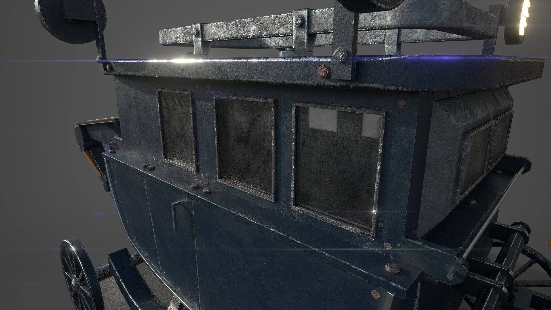 Carriage with Mechanical Legs Low-poly 3D model_5