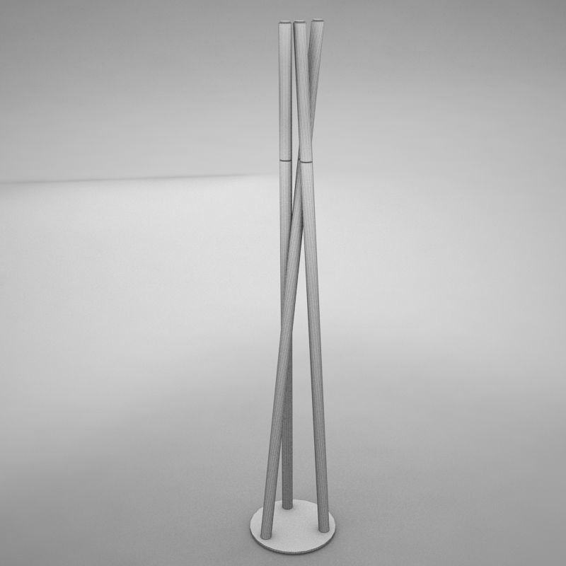 lamp05 floor lamp with three metal poles Low-poly 3D model_9