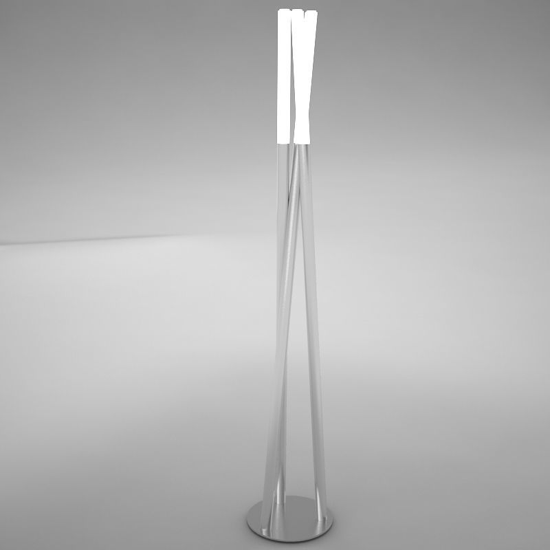 lamp05 floor lamp with three metal poles Low-poly 3D model_3