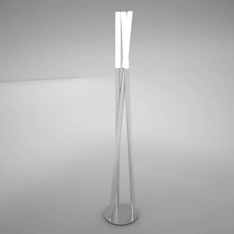 lamp05 floor lamp with three metal poles Low-poly 3D model_0