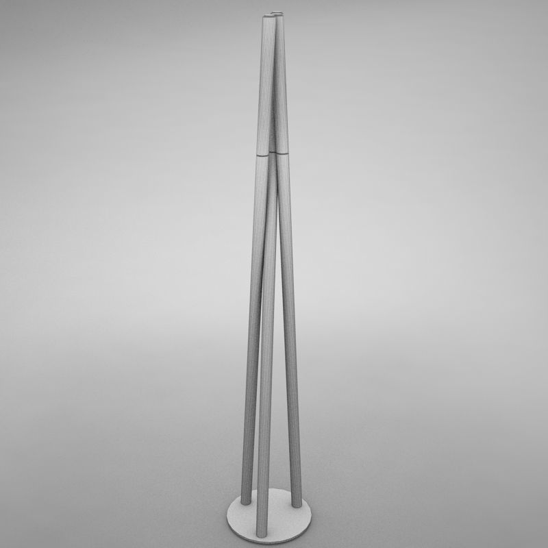 lamp05 floor lamp with three metal poles Low-poly 3D model_8
