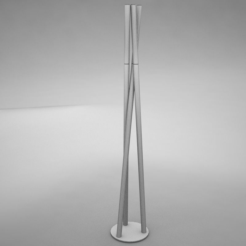 lamp05 floor lamp with three metal poles Low-poly 3D model_10