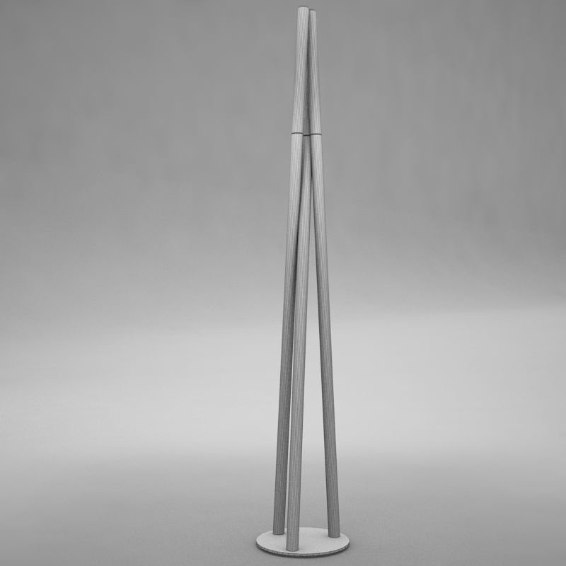 lamp05 floor lamp with three metal poles Low-poly 3D model_12
