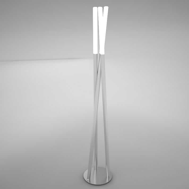 lamp05 floor lamp with three metal poles Low-poly 3D model_2