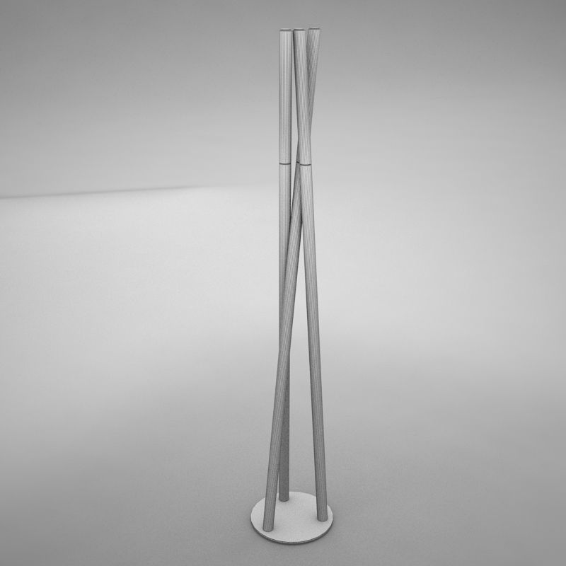 lamp05 floor lamp with three metal poles Low-poly 3D model_7