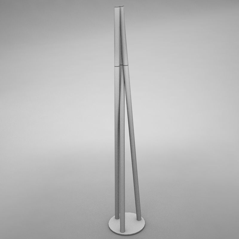 lamp05 floor lamp with three metal poles Low-poly 3D model_11