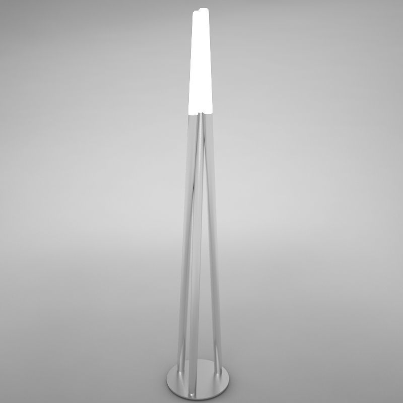 lamp05 floor lamp with three metal poles Low-poly 3D model_1