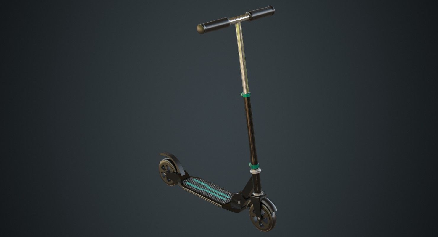 Kick Scooter 2A Low-poly 3D model_4