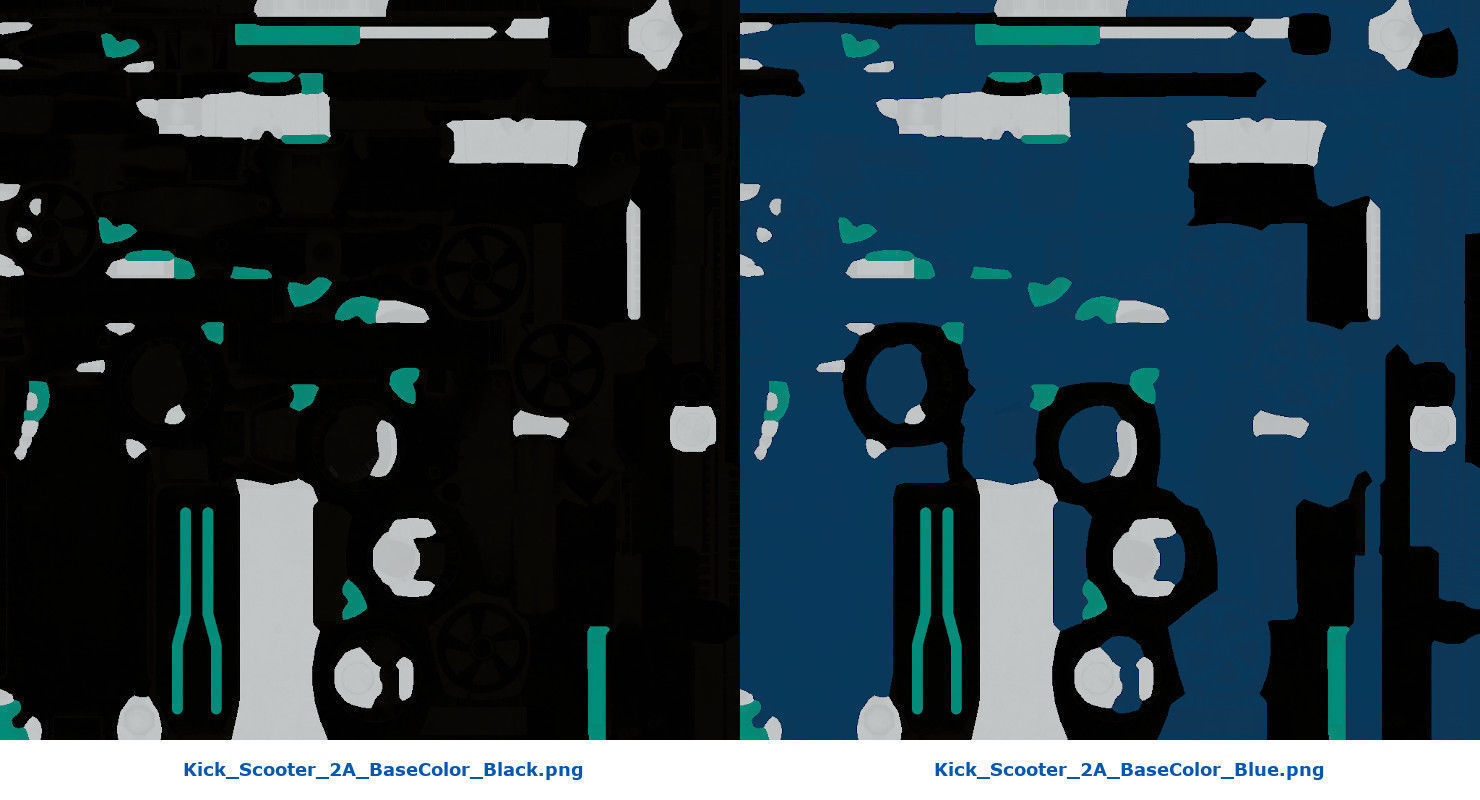 Kick Scooter 2A Low-poly 3D model_11