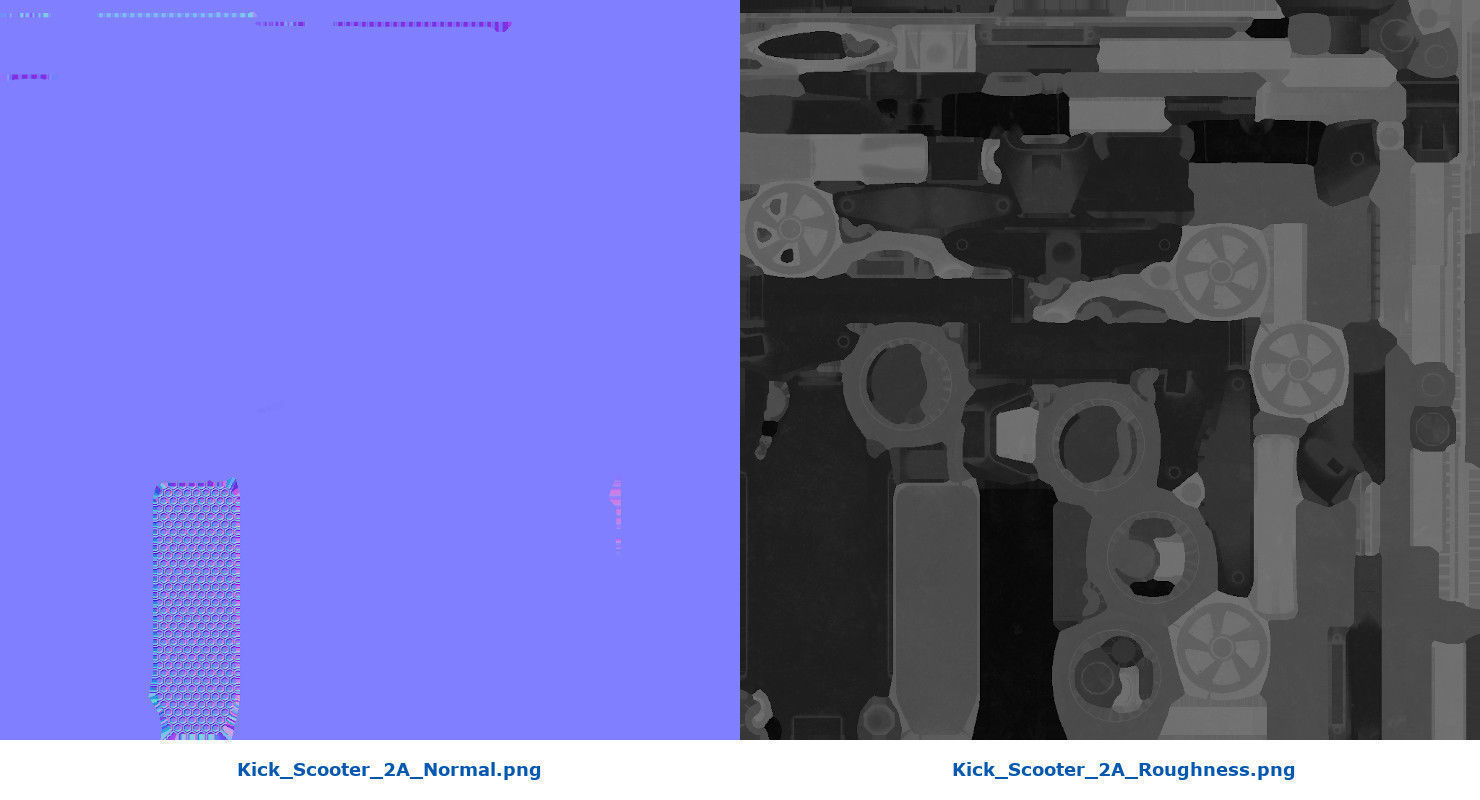 Kick Scooter 2A Low-poly 3D model_13