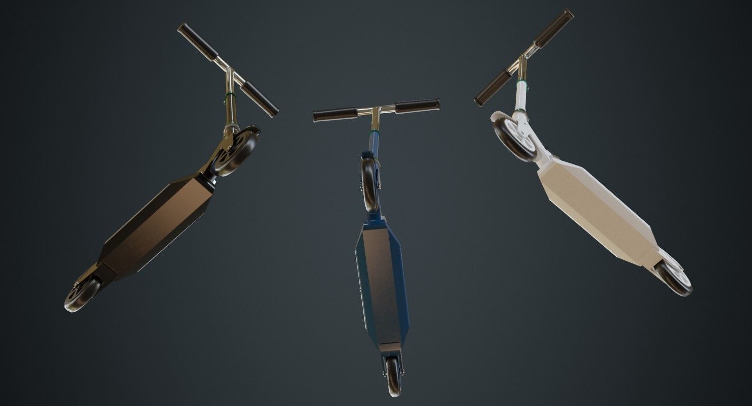 Kick Scooter 2A Low-poly 3D model_2