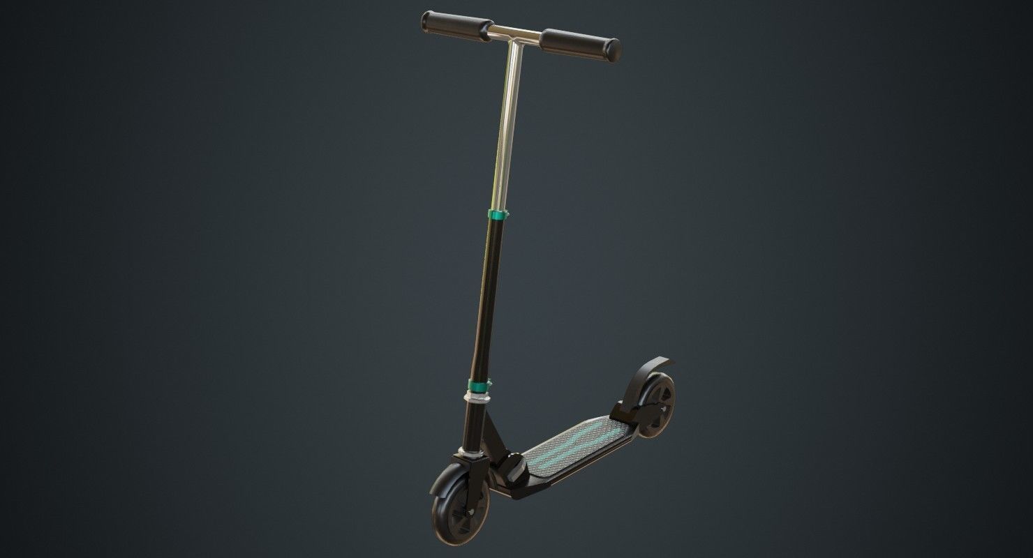 Kick Scooter 2A Low-poly 3D model_3