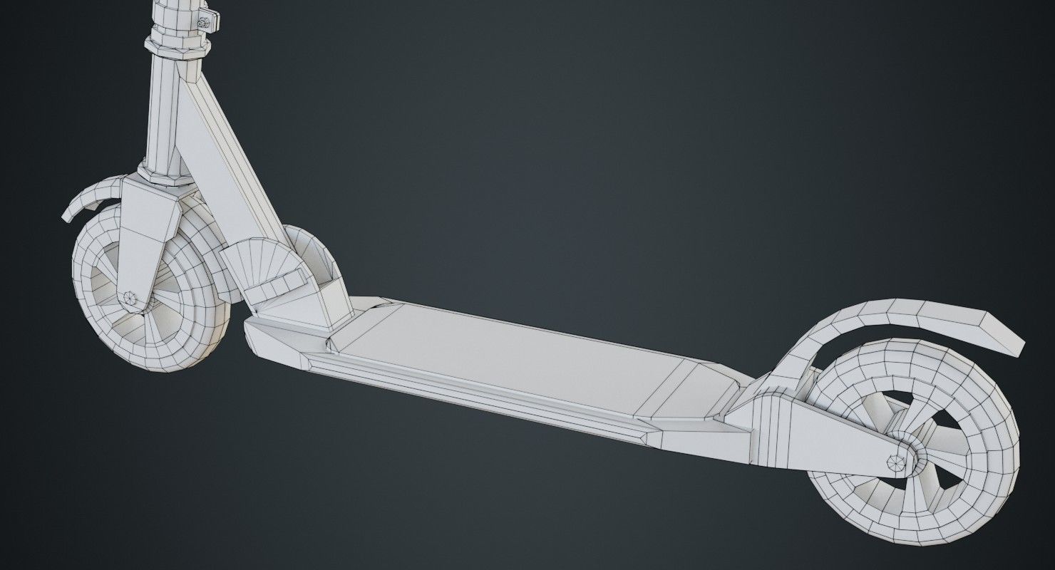 Kick Scooter 2A Low-poly 3D model_9
