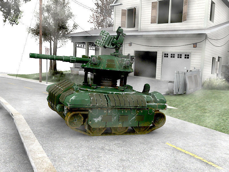 Drone Tank Low-poly 3D model_1