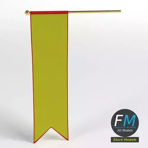 Long medieval banner 3D model