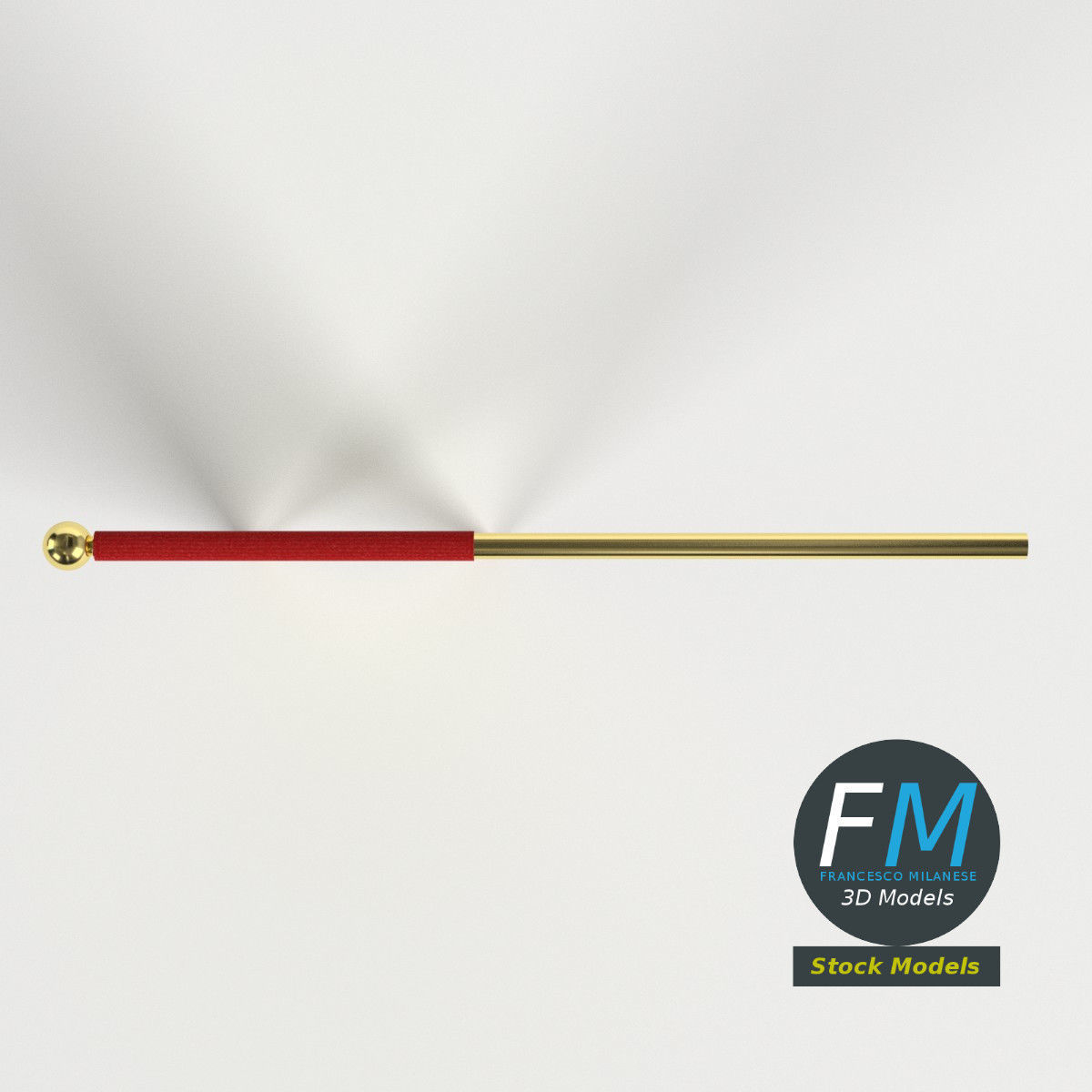 Long medieval banner 3D model_6