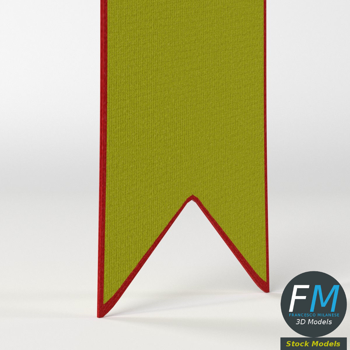 Long medieval banner 3D model_5