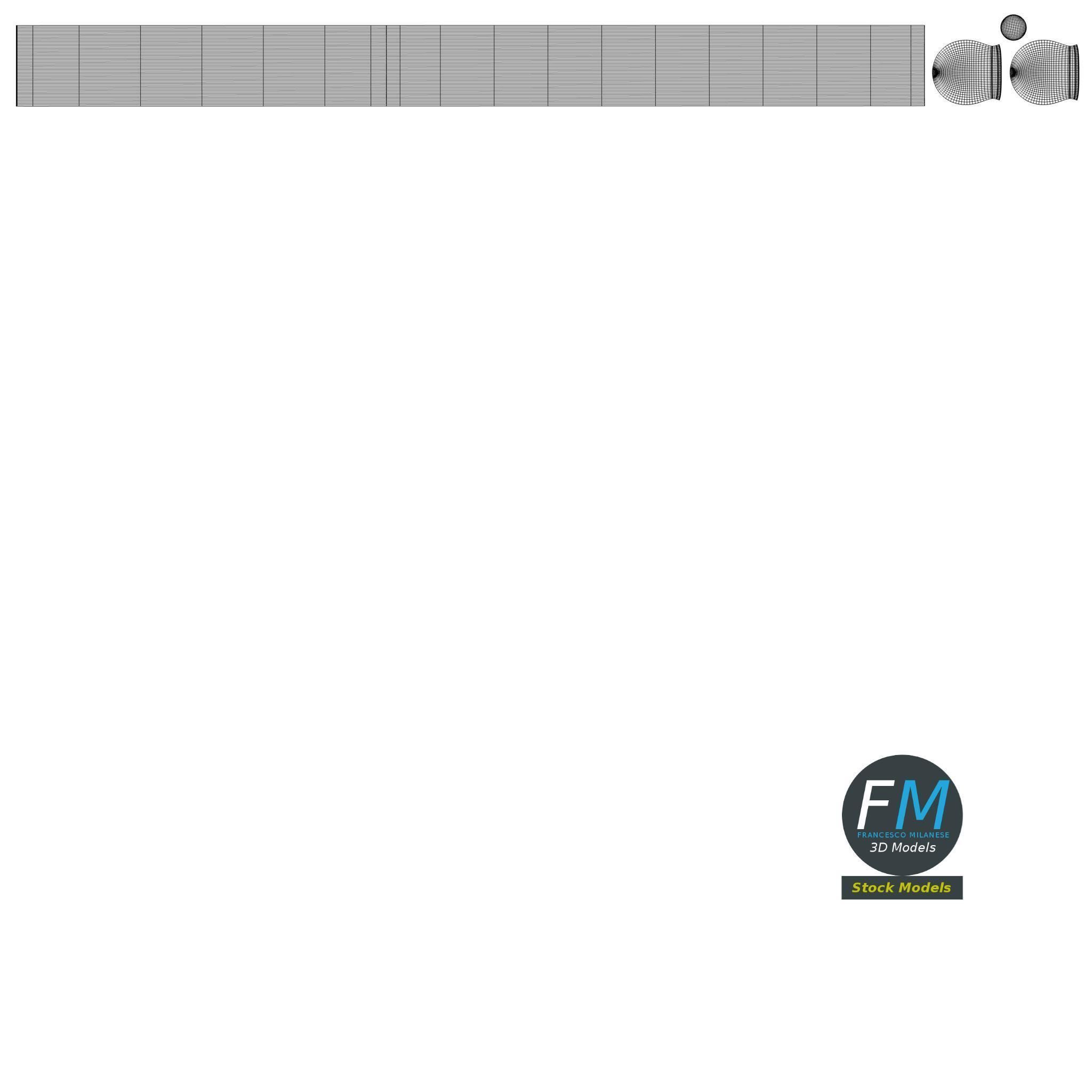 Long medieval banner 3D model_12