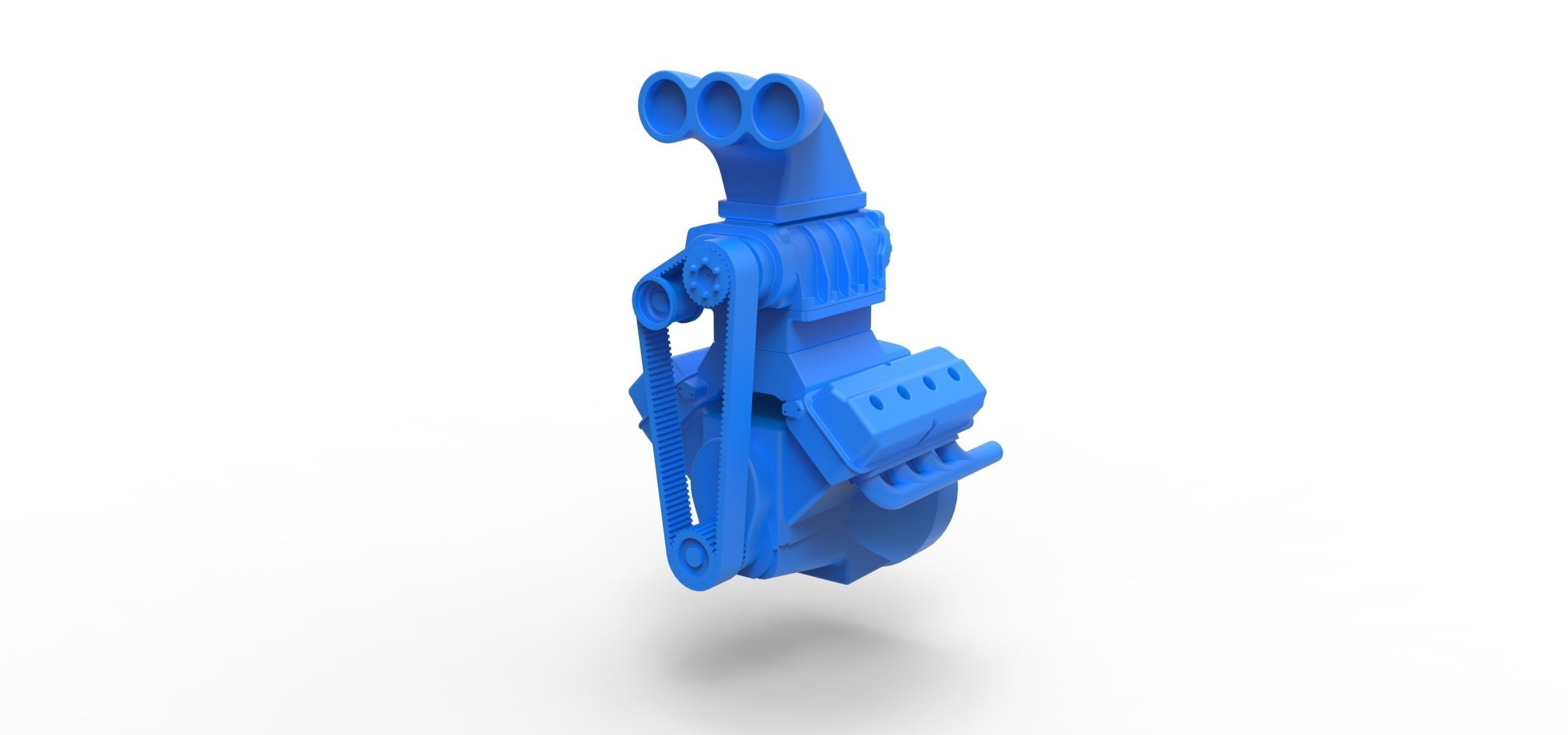 Engine V8 Scale 1 to 24 3D print model_1