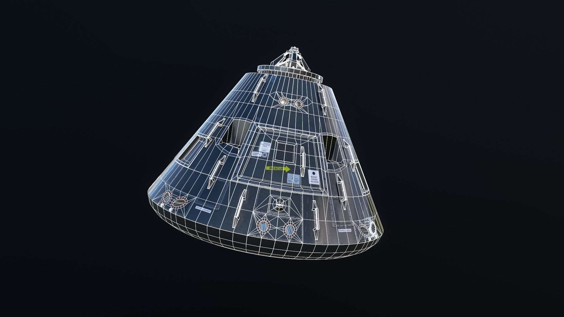 3D model Apollo command Service module and Lunar Module VR / AR / low ...