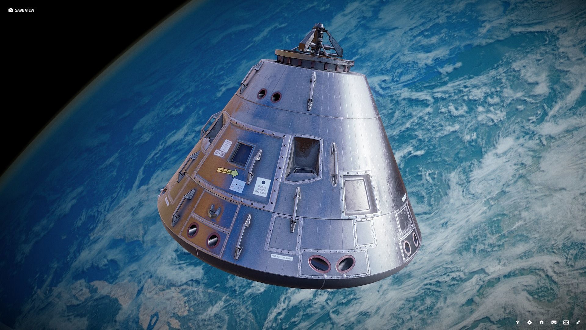 3D model Apollo command Service module and Lunar Module VR / AR / low ...