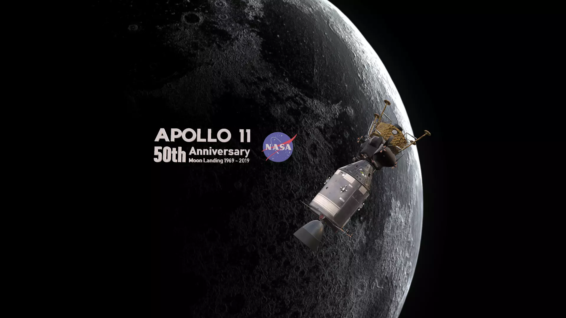 Apollo command Service module and Lunar Module  Low-poly 3D model_0