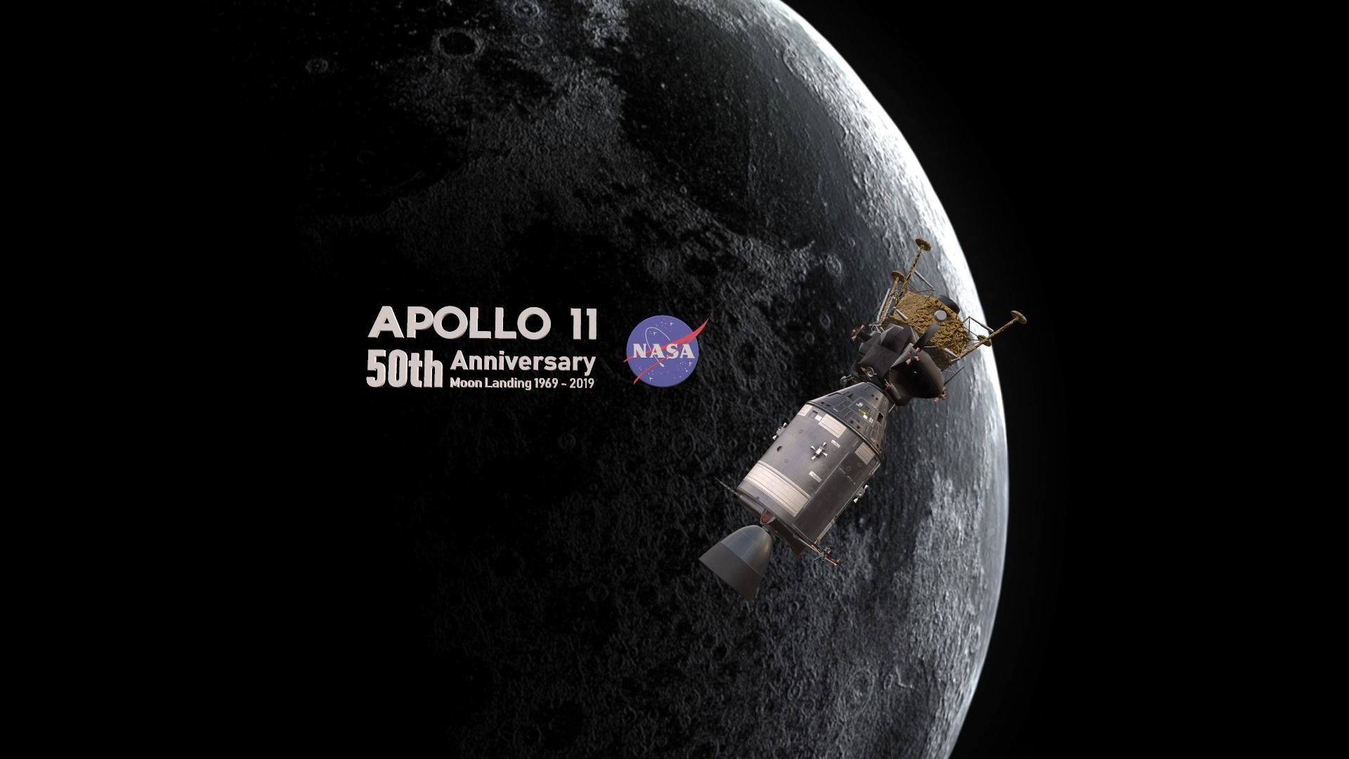 3D model Apollo command Service module and Lunar Module VR / AR / low ...