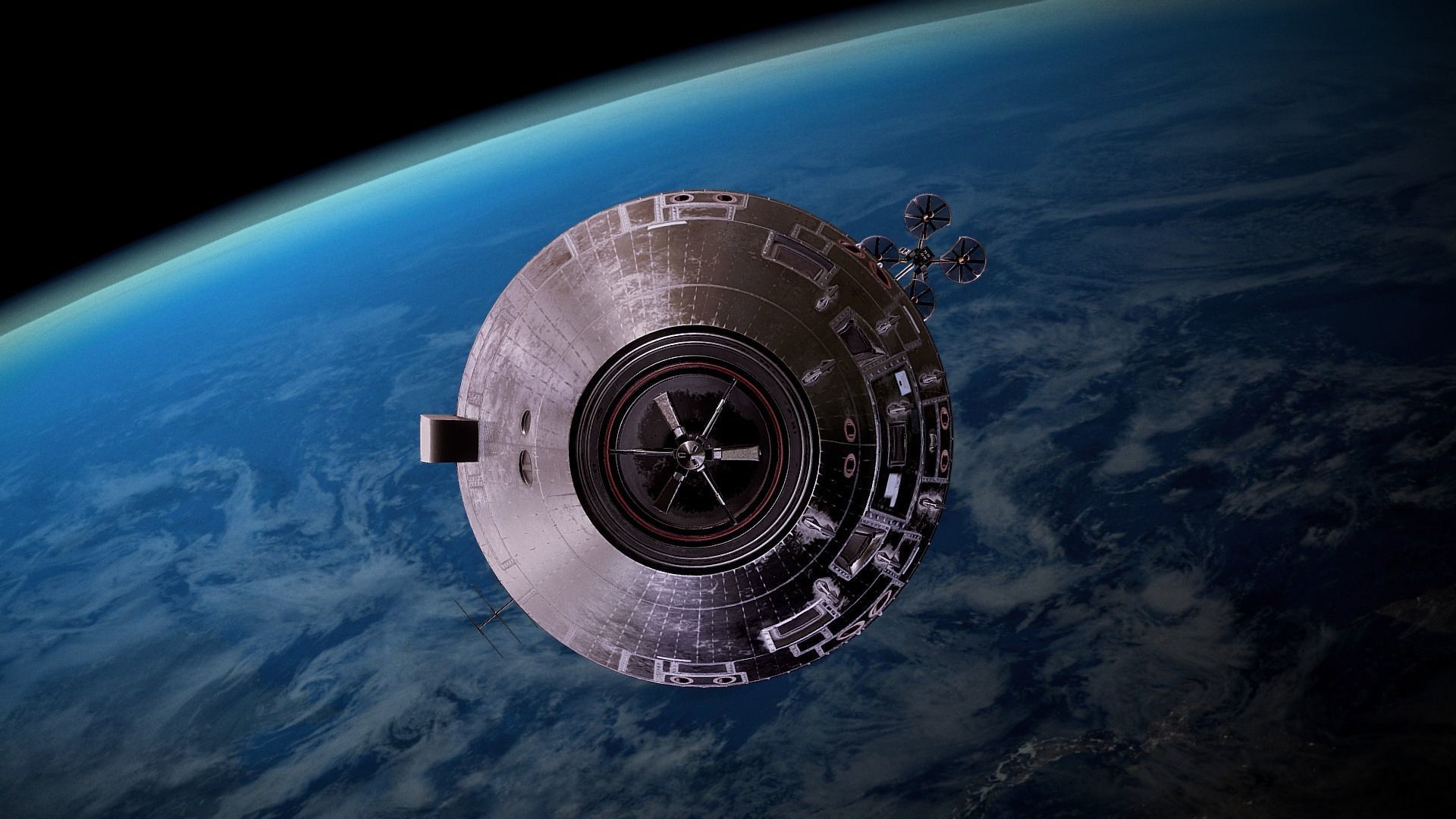 Apollo command Service module and Lunar Module  Low-poly 3D model_13