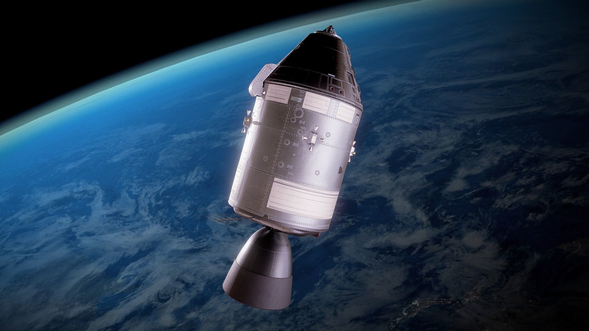 3D model Apollo command Service module and Lunar Module VR / AR / low ...