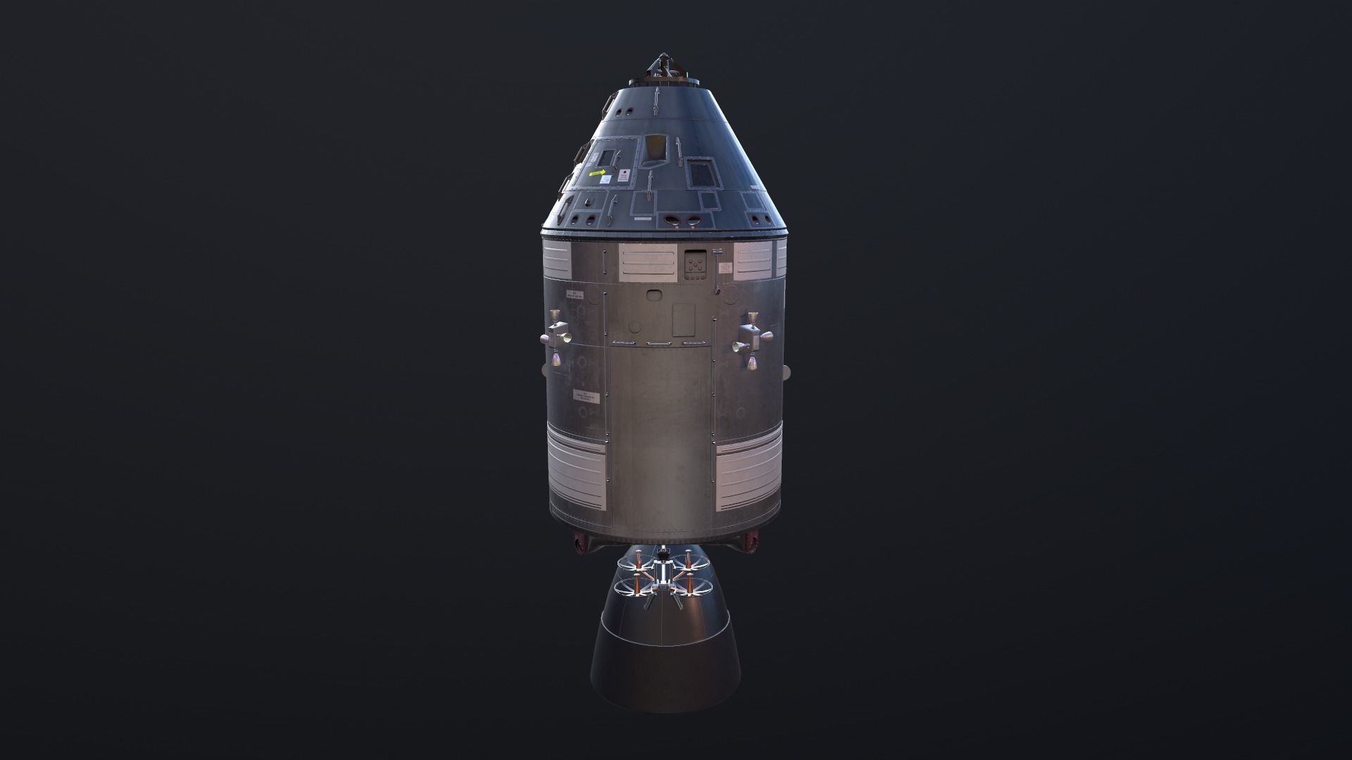 Apollo command Service module and Lunar Module  Low-poly 3D model_25