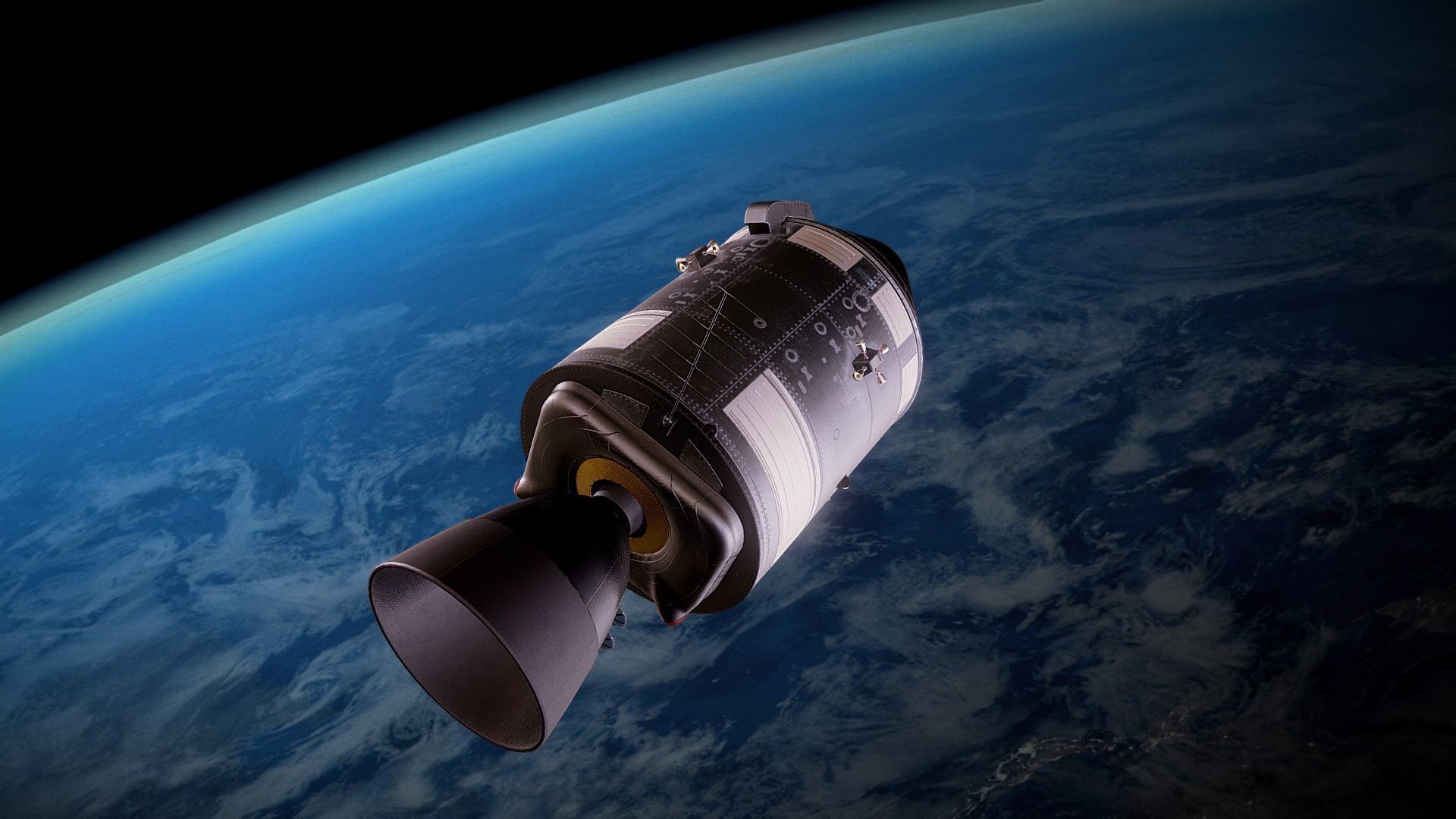 Apollo command Service module and Lunar Module  Low-poly 3D model_14