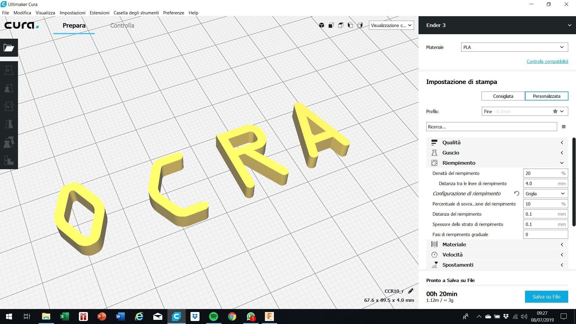 OCRA font uppercase and lowercase 3D letters STL file  3D print model_4