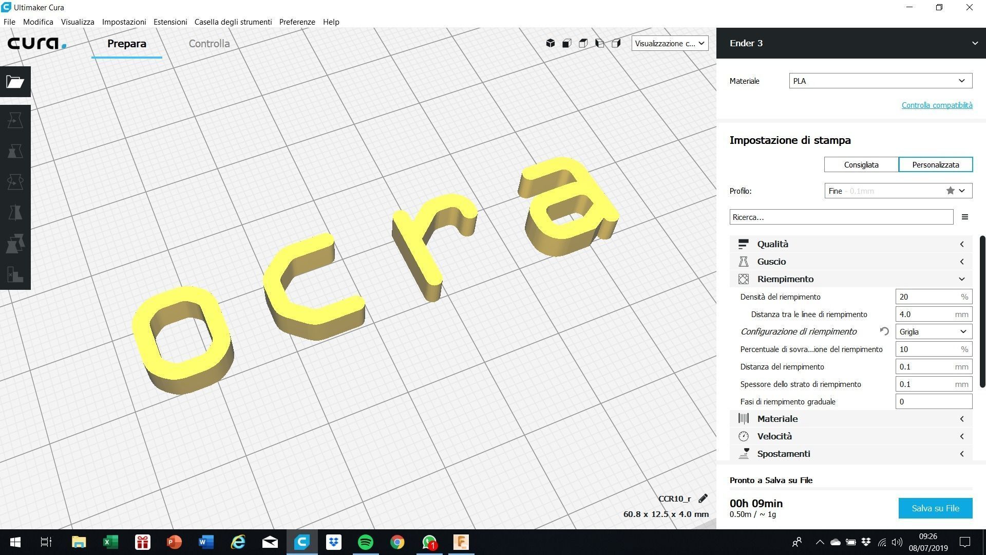 OCRA font uppercase and lowercase 3D letters STL file  3D print model_5