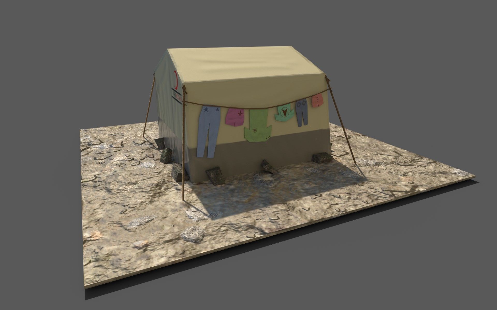 SyrianTentCityPart01 tent Low-poly 3D model_33