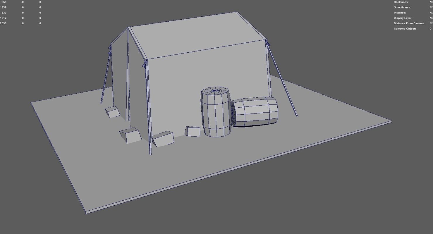 SyrianTentCityPart01 tent Low-poly 3D model_16