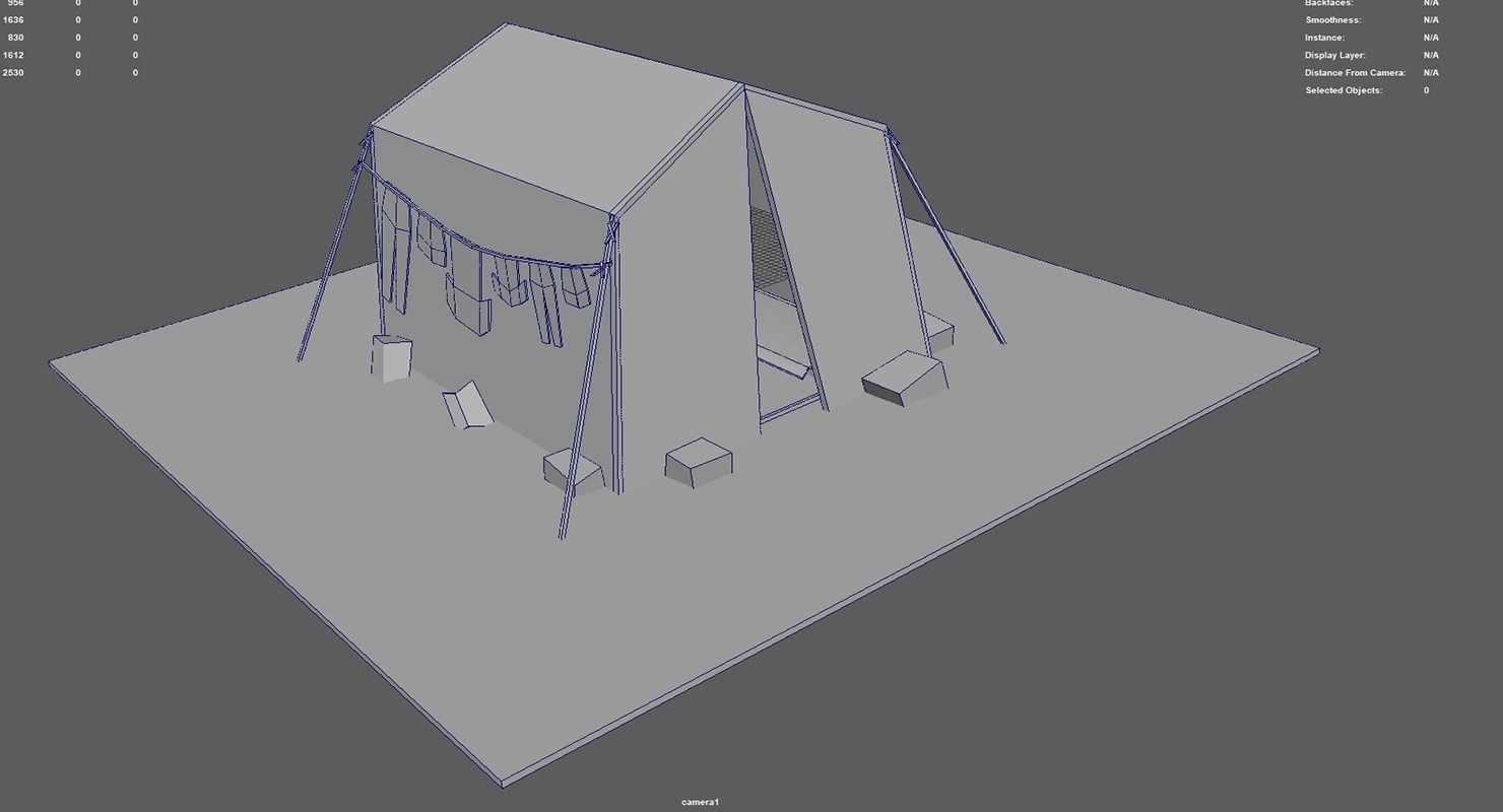 SyrianTentCityPart01 tent Low-poly 3D model_15
