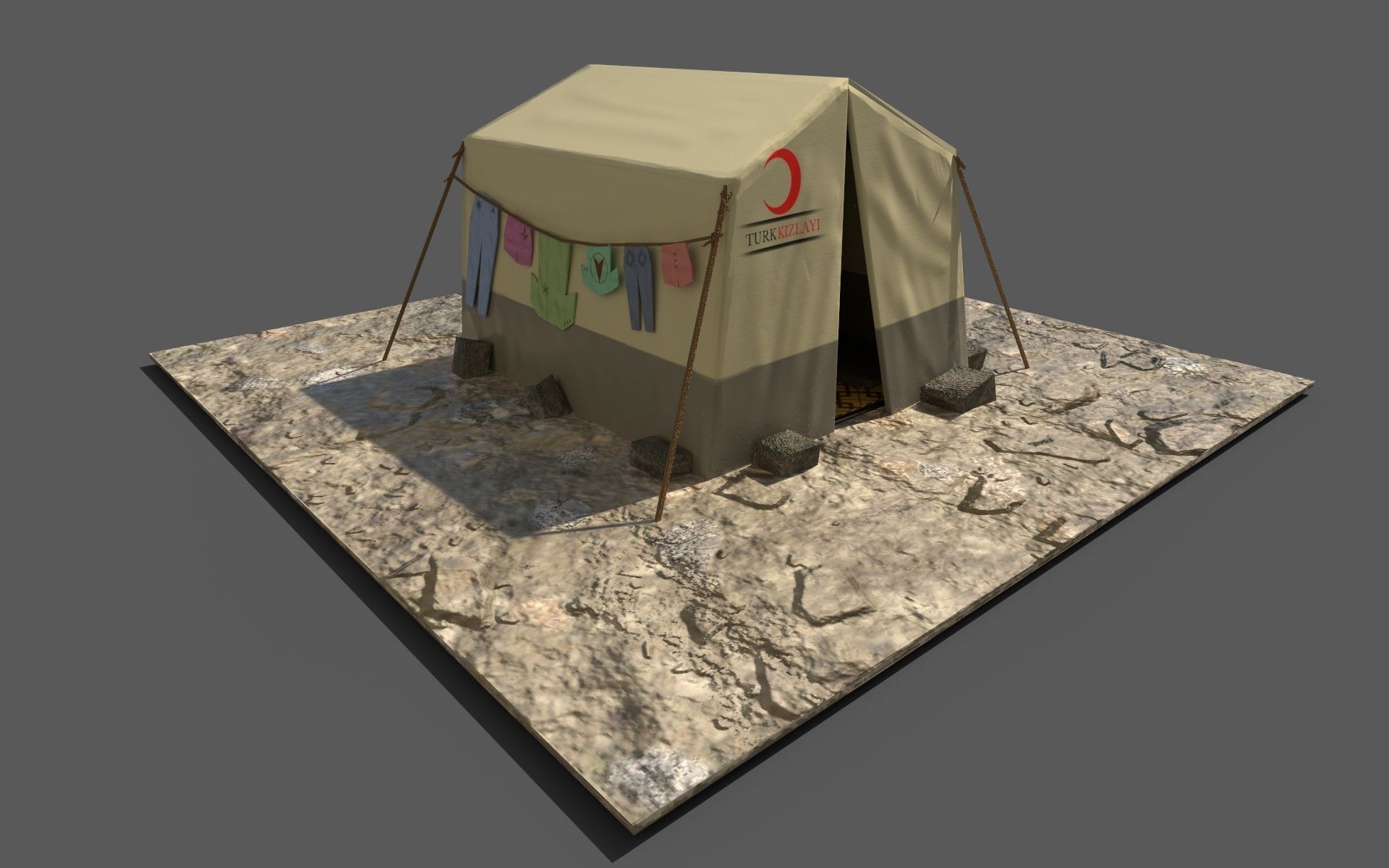 SyrianTentCityPart01 tent Low-poly 3D model_34