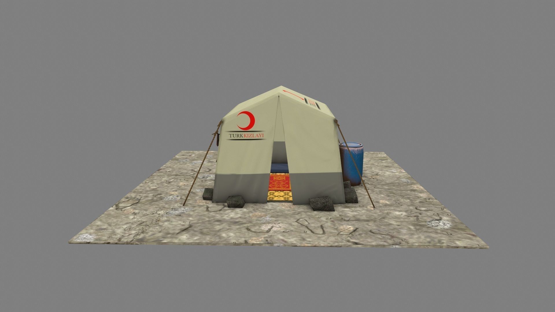 SyrianTentCityPart01 tent Low-poly 3D model_19