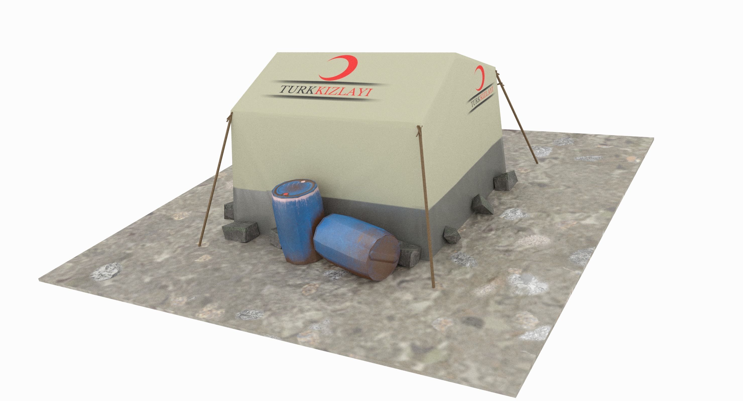 SyrianTentCityPart01 tent Low-poly 3D model_6