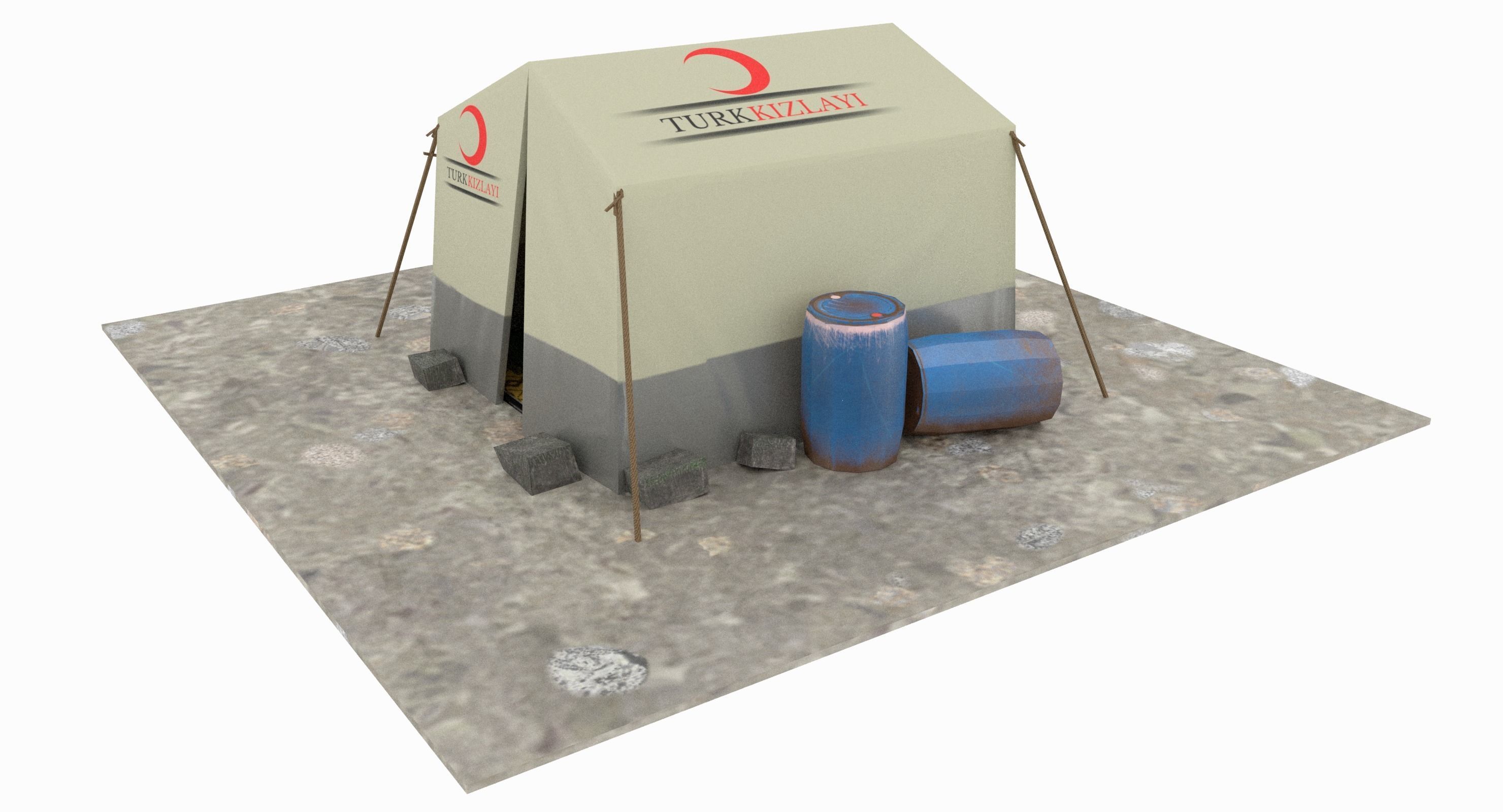 SyrianTentCityPart01 tent Low-poly 3D model_4