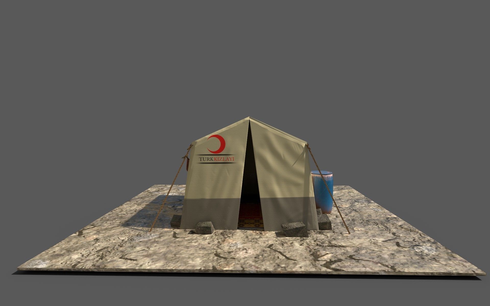 SyrianTentCityPart01 tent Low-poly 3D model_29