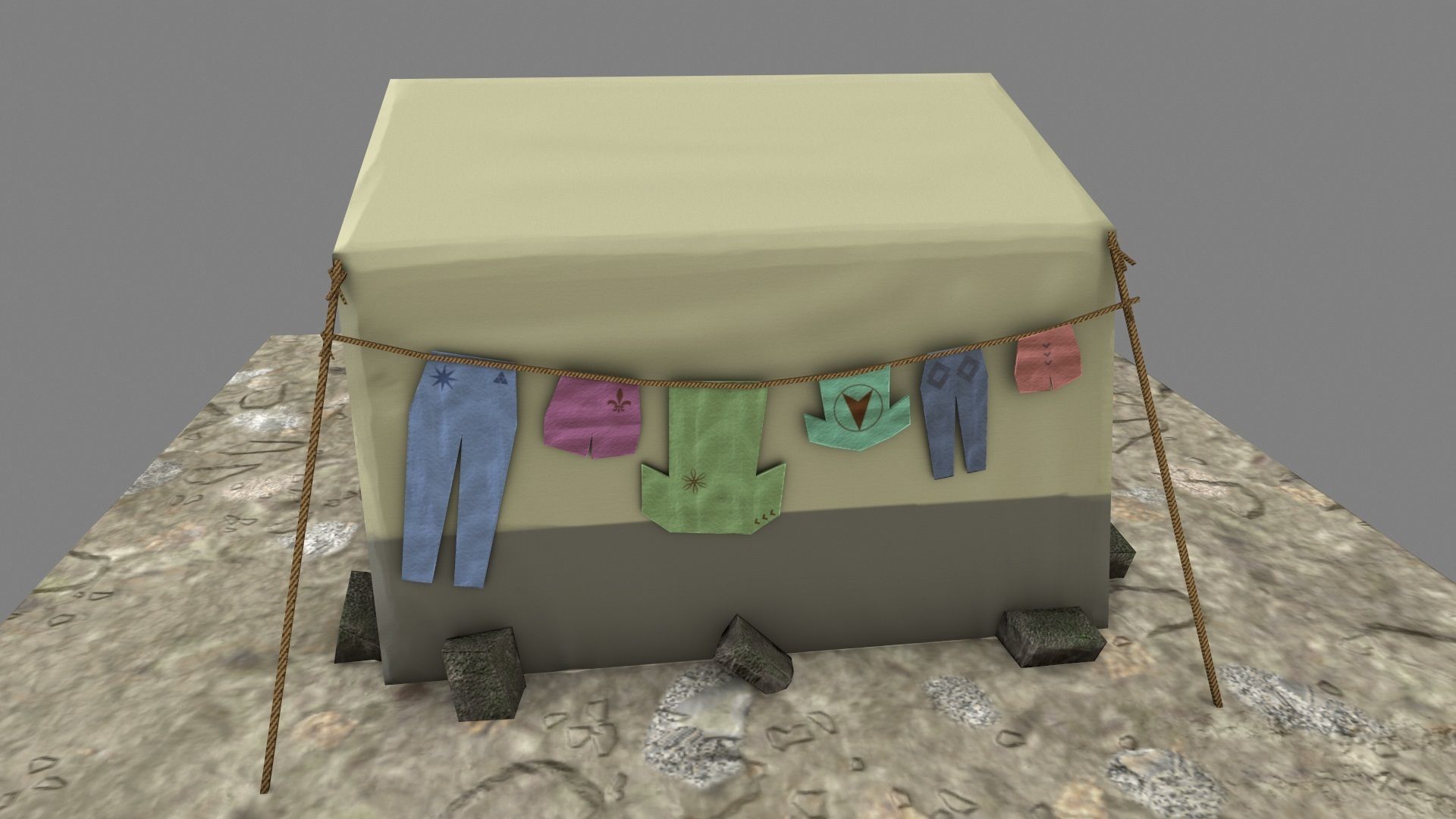 SyrianTentCityPart01 tent Low-poly 3D model_22