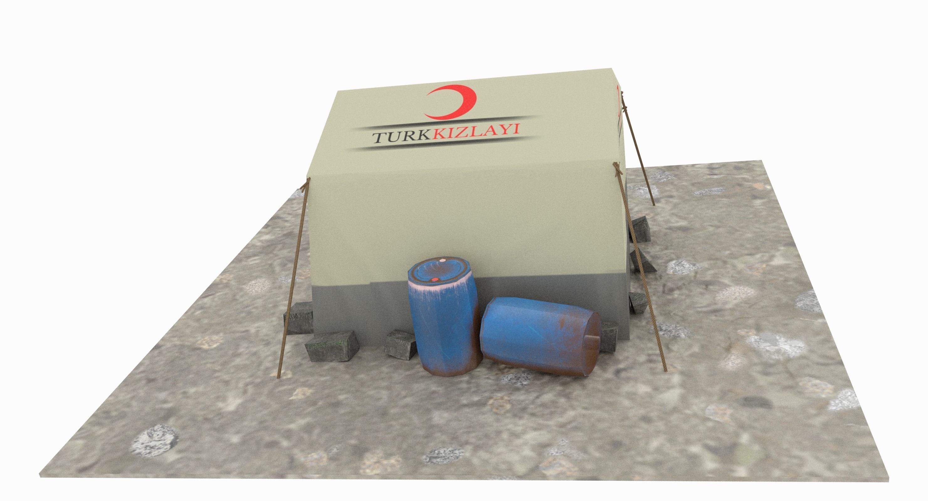 SyrianTentCityPart01 tent Low-poly 3D model_5