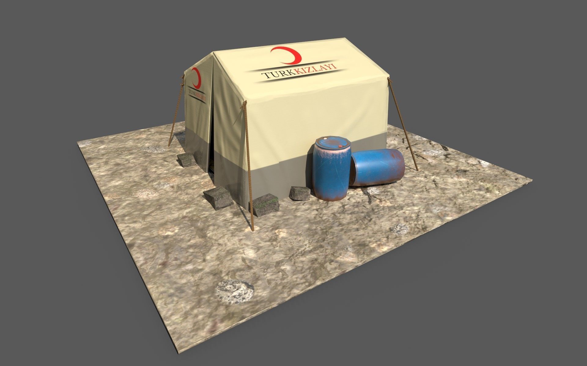 SyrianTentCityPart01 tent Low-poly 3D model_30
