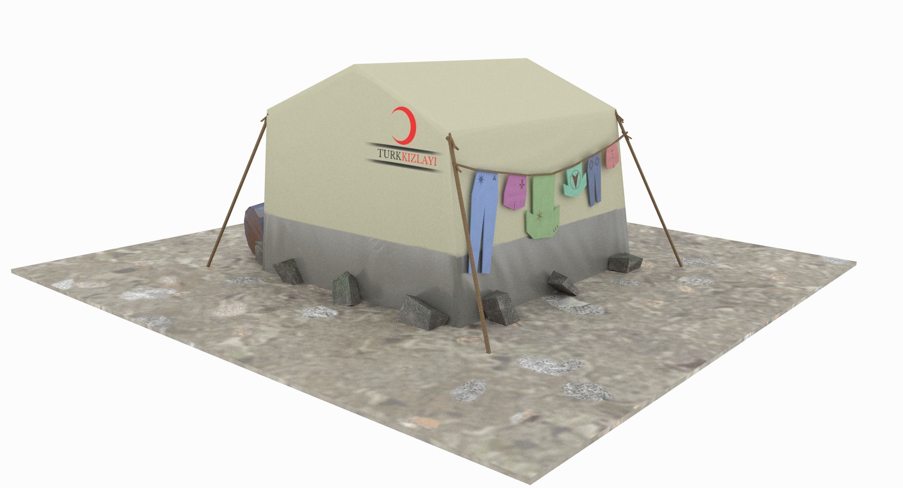 SyrianTentCityPart01 tent Low-poly 3D model_7