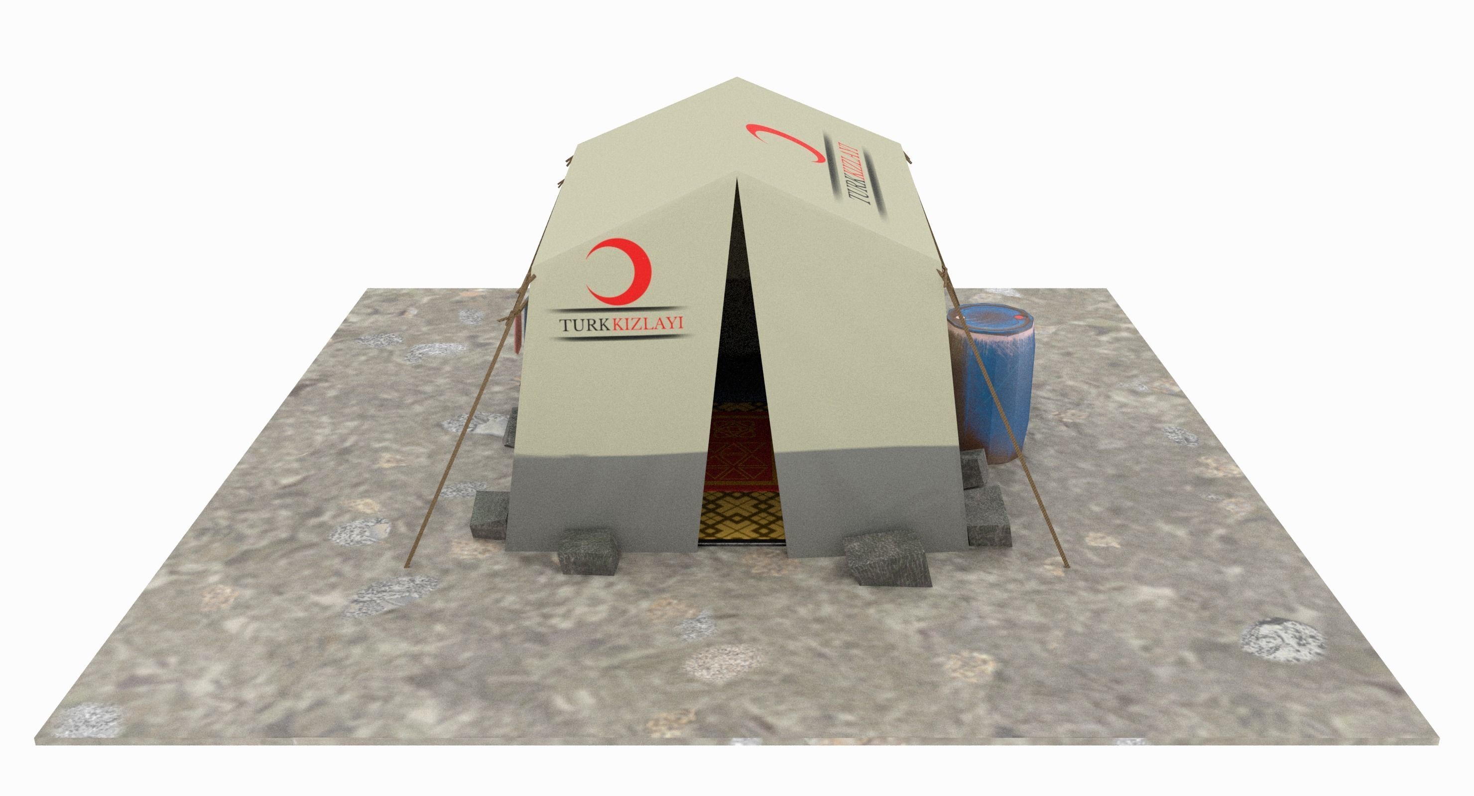SyrianTentCityPart01 tent Low-poly 3D model_2