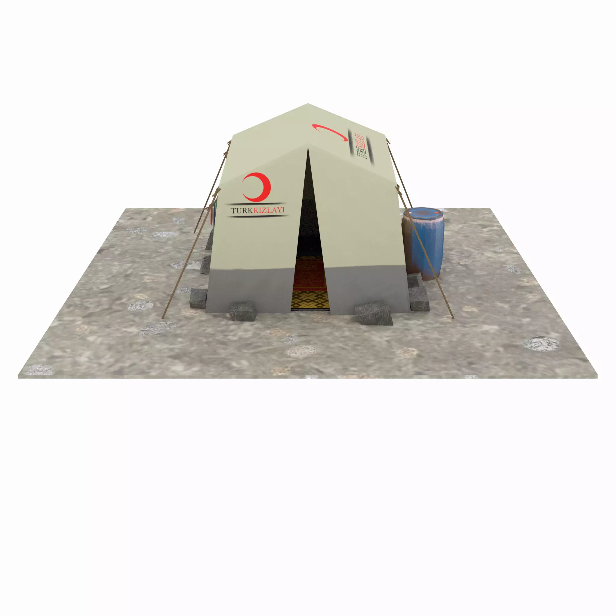 SyrianTentCityPart01 tent Low-poly 3D model_0