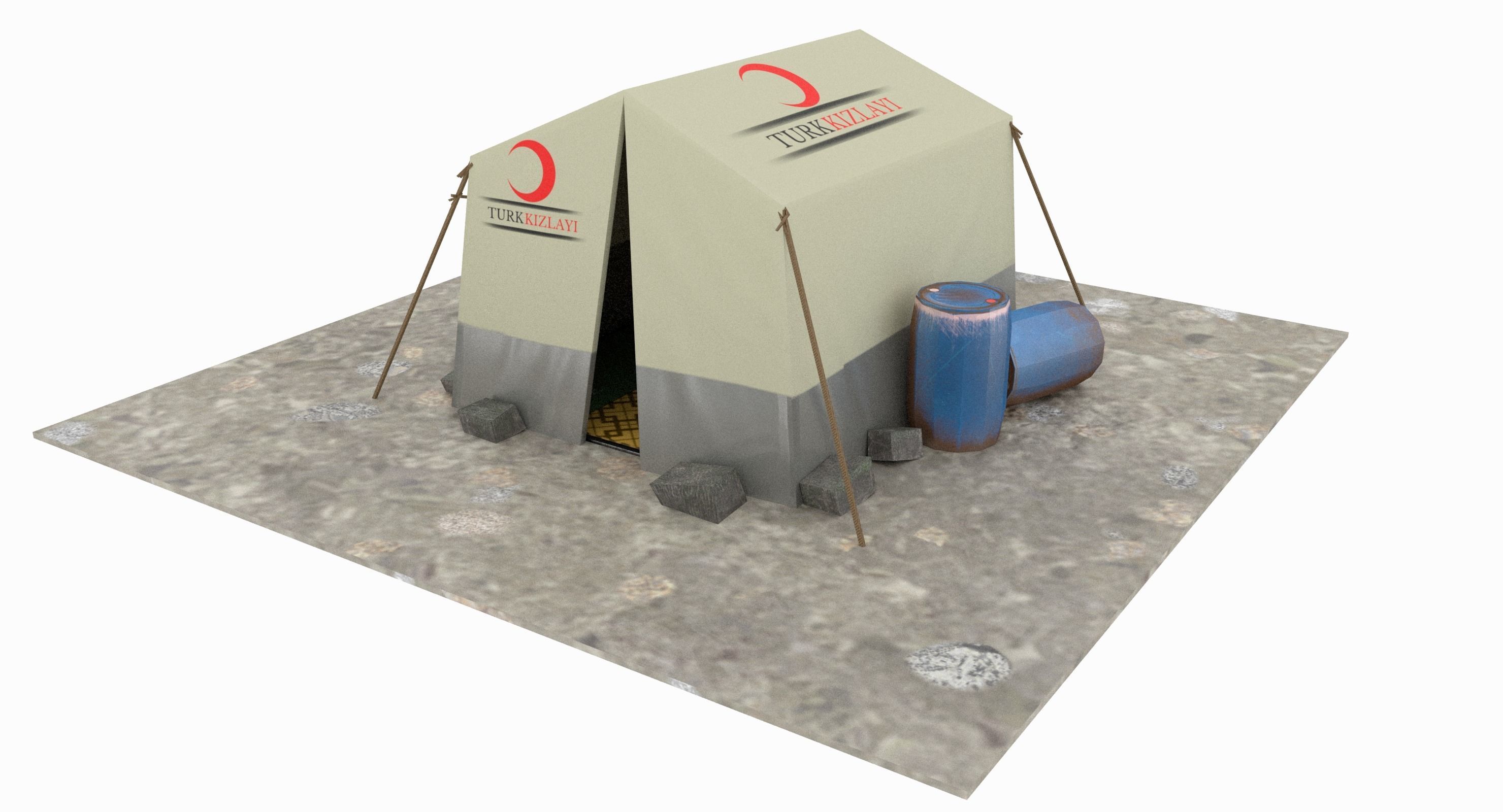 SyrianTentCityPart01 tent Low-poly 3D model_3